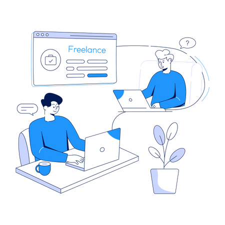 Online meeting of employees  Illustration