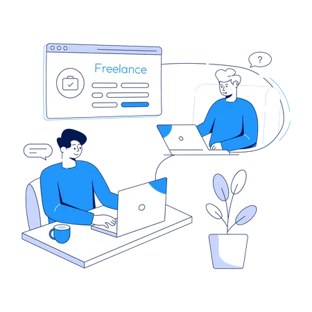 Online meeting of employees Illustration
