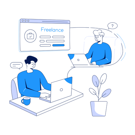 Online meeting of employees  Illustration