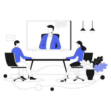 Online Meetings  Illustration
