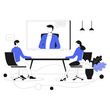 Online Meetings  Illustration