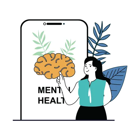 Online mental health  Illustration