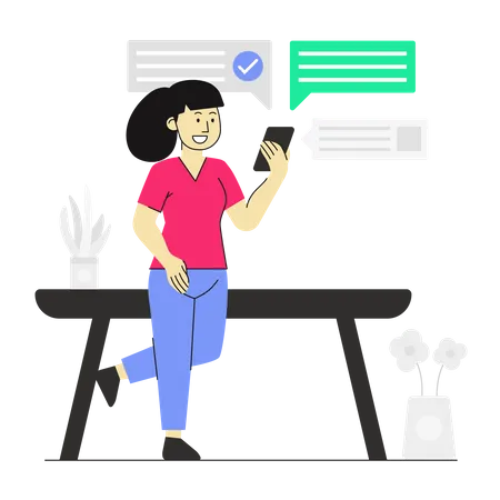 Online messaging service  Illustration