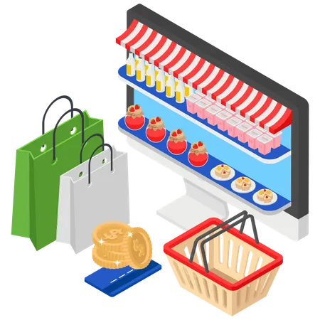 Online-Milchgeschäft  Illustration