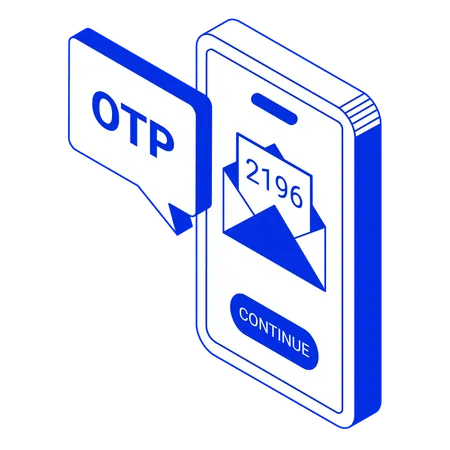 Online mobile otp  Illustration