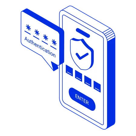 Online mobile security  Illustration