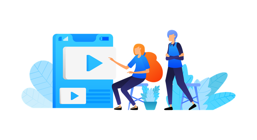 Online mobile video sharing and streaming app  Illustration