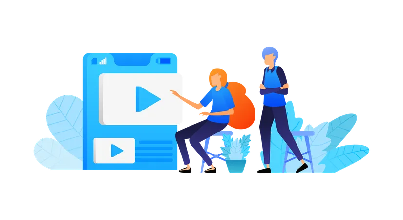 Online mobile video sharing and streaming app  Illustration