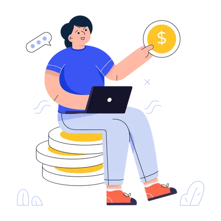 Online Money Illustration