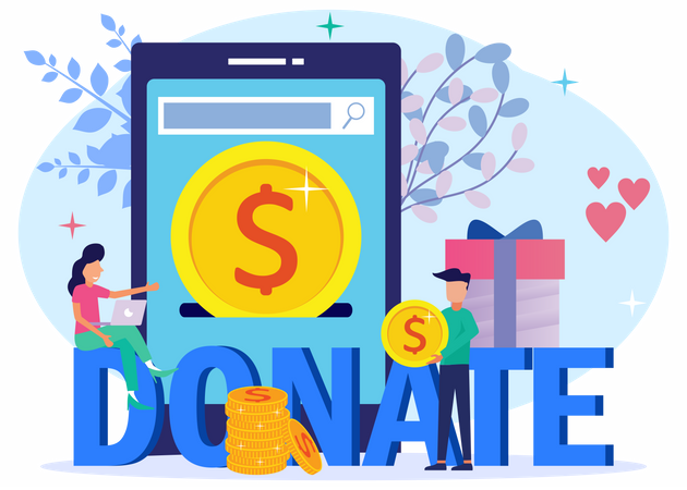 Online Money Donation  Illustration