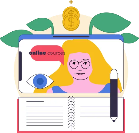 Online money making consulting  Illustration