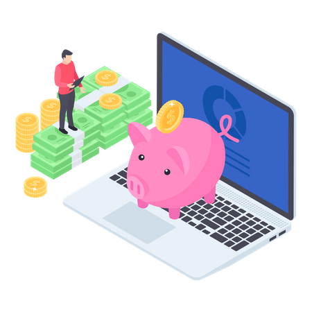 Online Money Savings Illustration