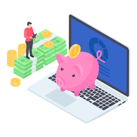 Online Money Savings Illustration