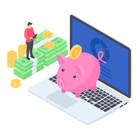 Online Money Savings  Illustration