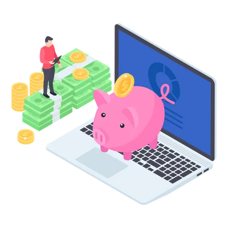 Online Money Savings  Illustration