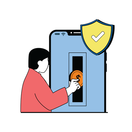 Online money security  Illustration