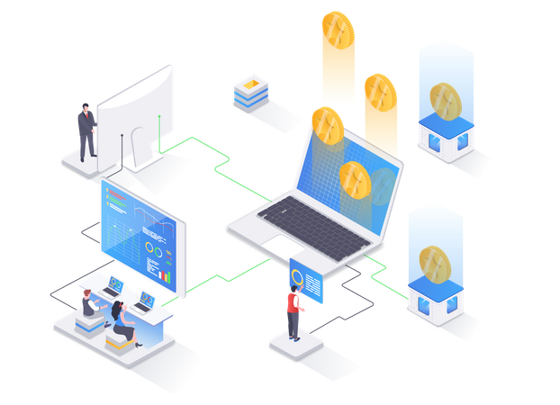 Online money transaction and payment  Illustration