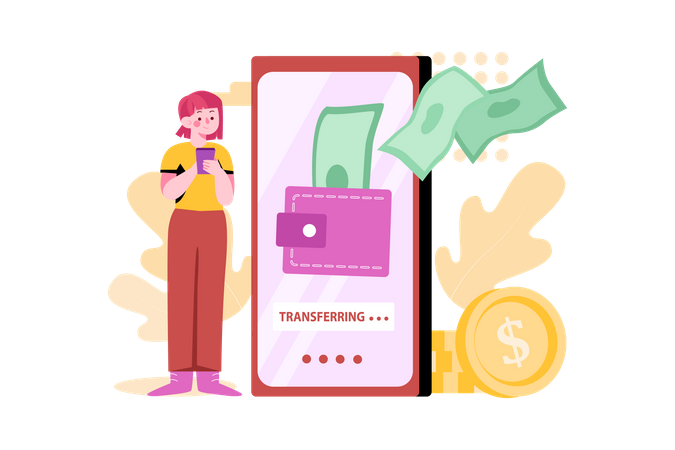 Online Money Transaction  Illustration