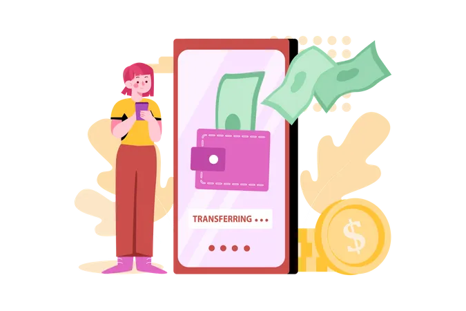 Online Money Transaction  Illustration