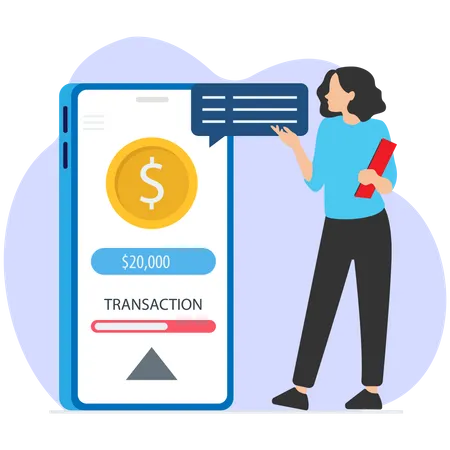 Online money transfer Illustration
