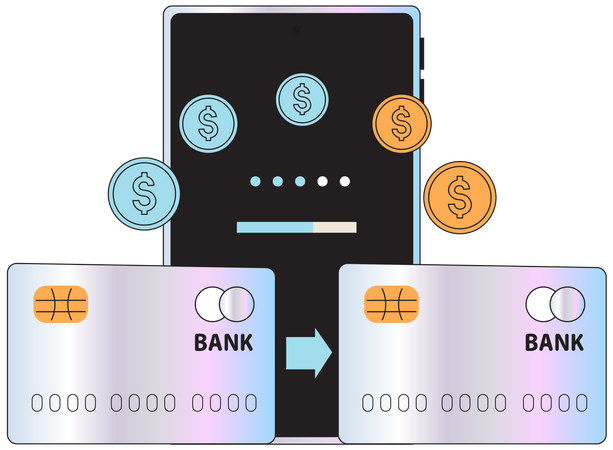 Online money transfer  Illustration