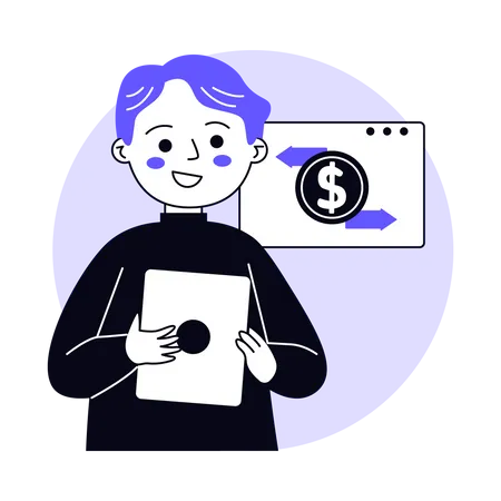 Online Money Transfer  Illustration