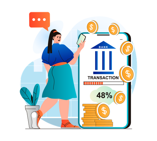 Online money transfer  Illustration