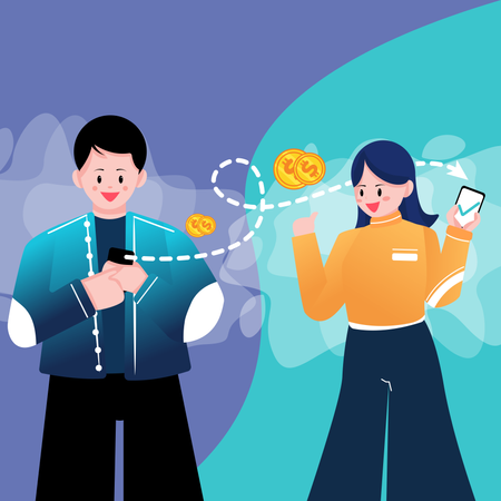 Online Money Transfer  Illustration