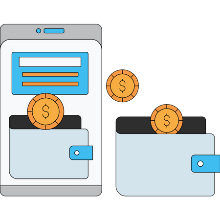 Online money transfer  Illustration