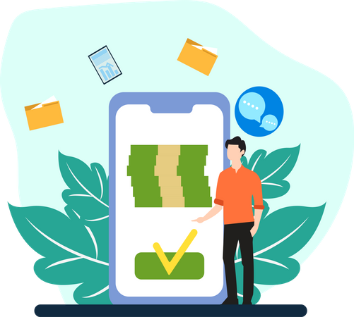 Online money transfer  Illustration