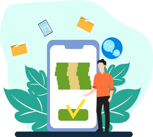 Online money transfer  Illustration