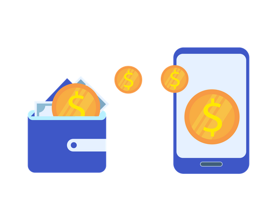 Online money transfer  Illustration