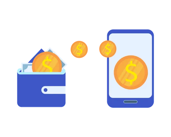 Online money transfer  Illustration