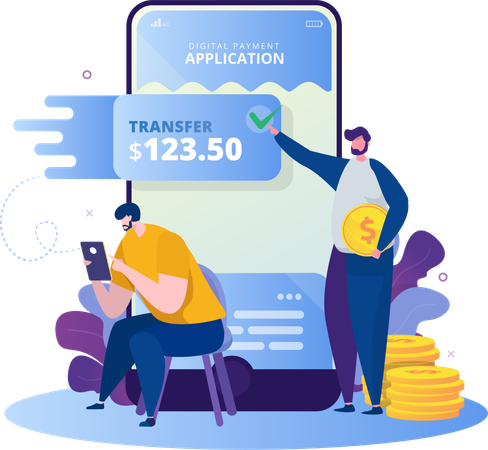 Online money transfer  Illustration