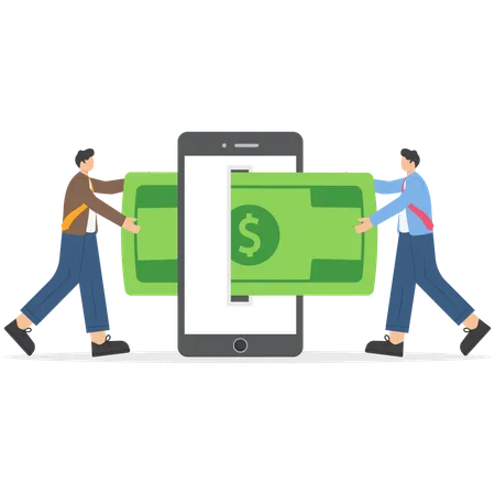 Online money transfer  Illustration