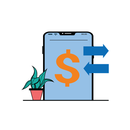 Online money transfer  Illustration