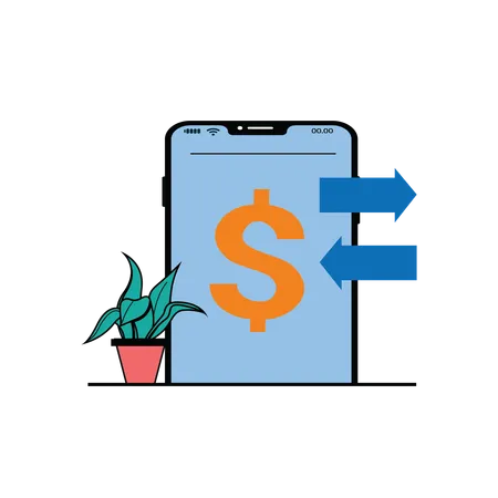 Online money transfer  Illustration