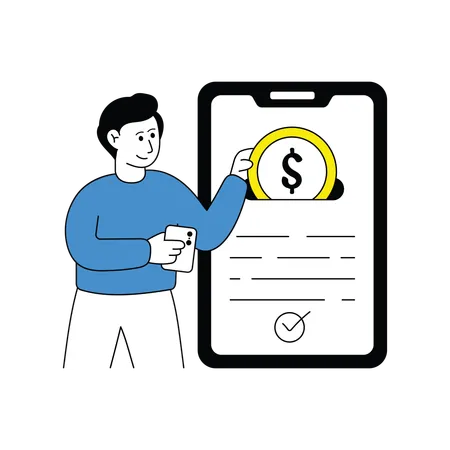 Online Money Transfer  Illustration