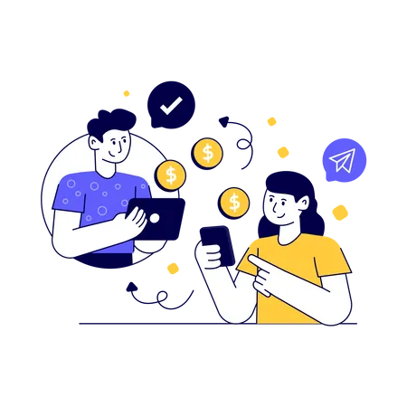 Online Money Transfer  Illustration