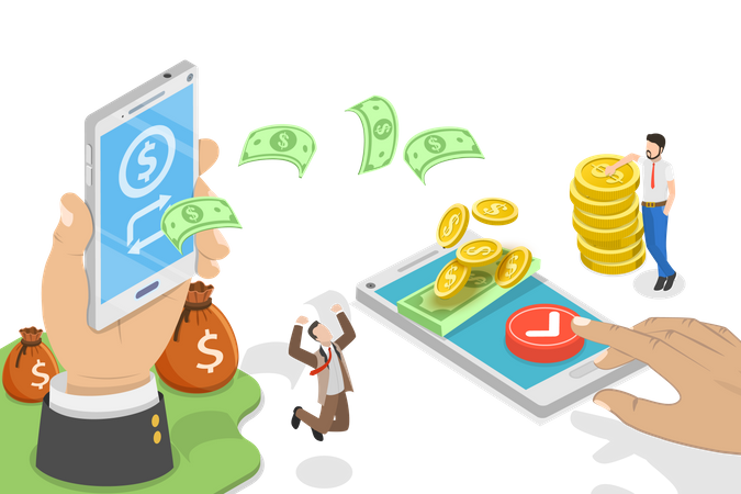 Online Money Transfer  Illustration