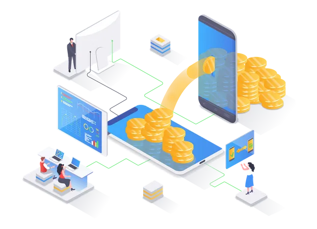 Online Money transfer  Illustration