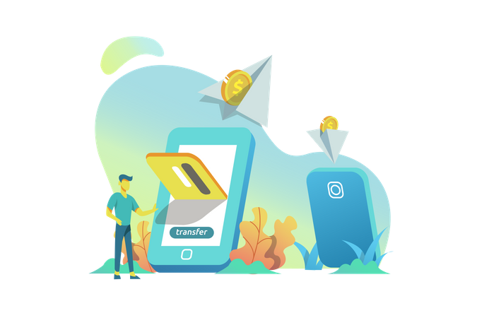 Online Money Transfer  Illustration