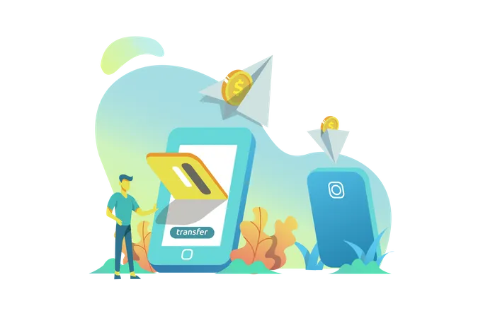 Online Money Transfer  Illustration