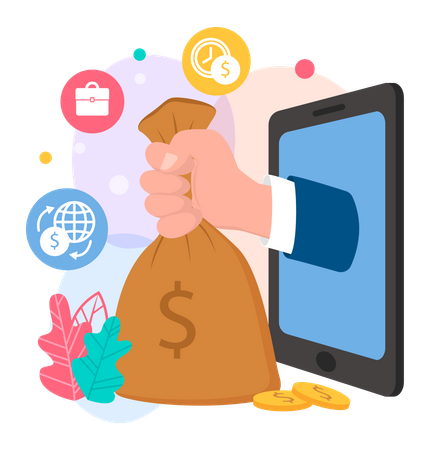 Online money transfer  Illustration