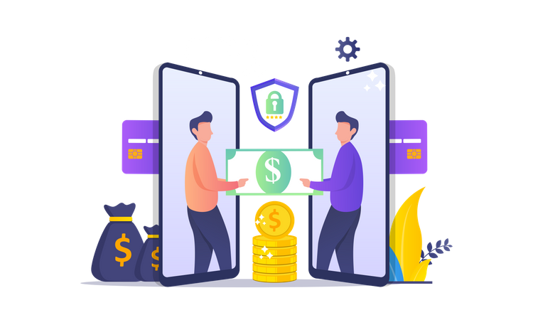 Online money transfer  Illustration