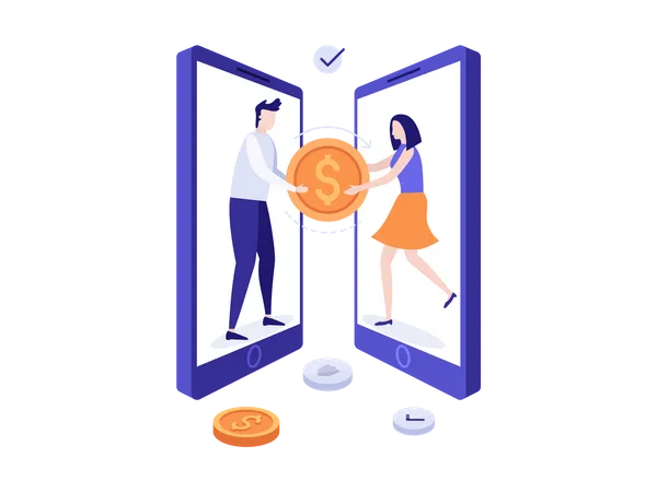 Online Money Transfer  Illustration