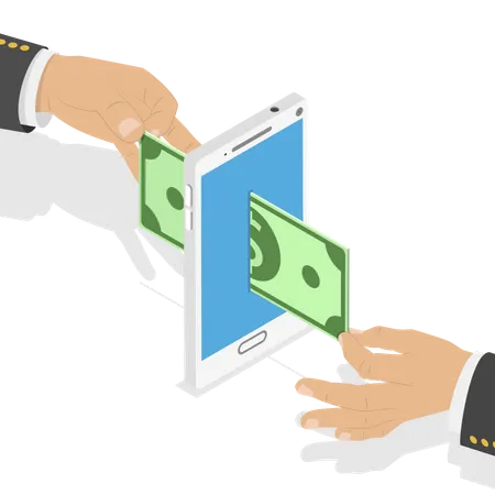 Online money transfer  Illustration