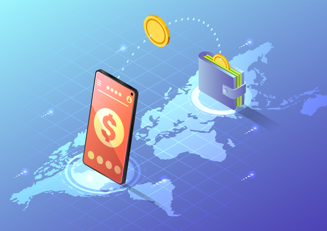 Online Money Transfer  Illustration