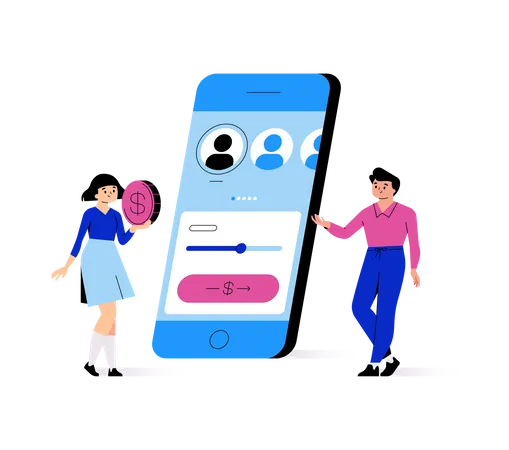 Online Money Transfer  Illustration