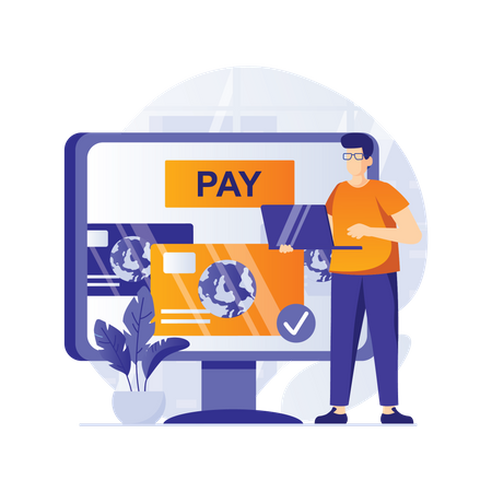 Online money transfer  Illustration